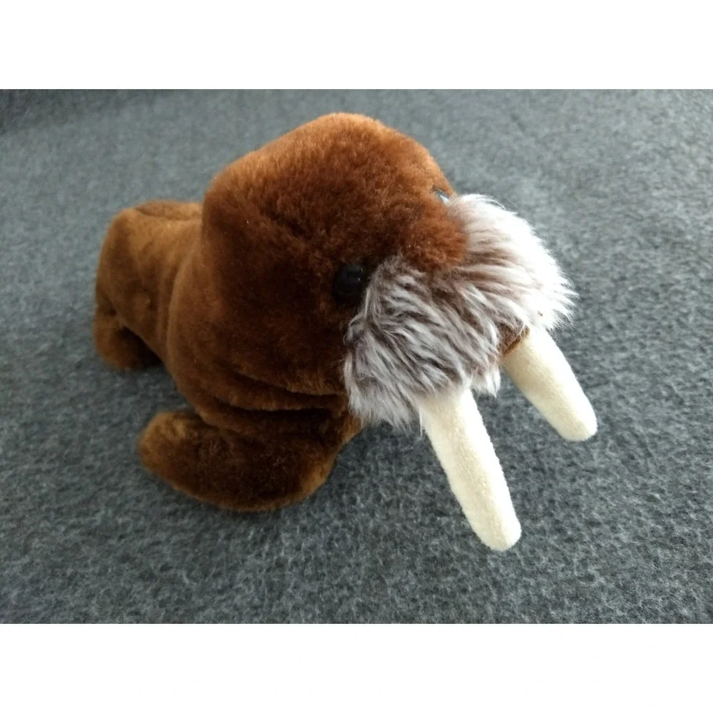 Vintage Dakin WALRUS Plush Brown Ground Nutshells Weighted Stuffed Animal‎ 1975